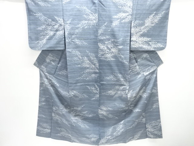 JAPANESE KIMONO / HITOE KIMONO / SILK / TSUMUGI / LEAVES